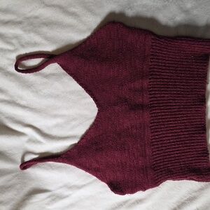 DEBUT Cropped knit tank top one-size stretched to 18 inches super soft